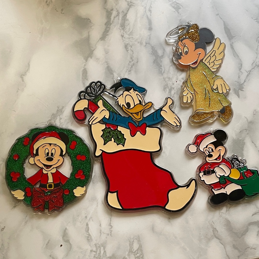 Vintage Disney Christmas window hangers / ornaments - AS IS